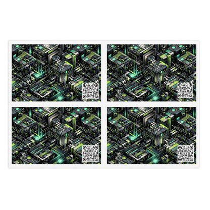 Tech-Infused Graphics Tech-Forward Streetwear Sticker Sheets - 8404 Design-47