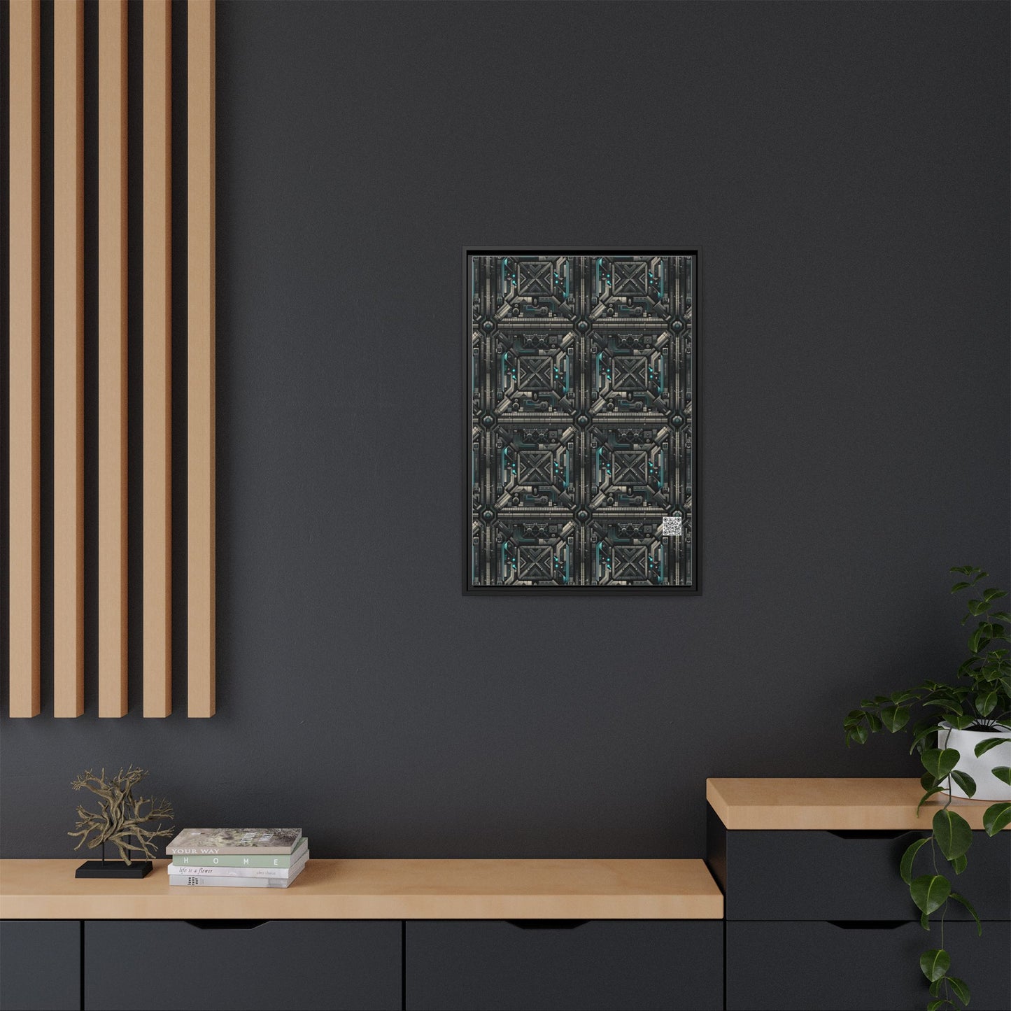Tech Noir Futuristic Tech Aesthetic with a Dark Twist Matte Canvas, Framed (multi-color) - 8404 Design-59 A