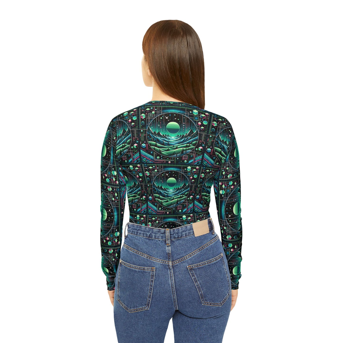 Digital Adventure Graphics Digital Explorer Women's Long Sleeve V-Neck Shirt - 8404 Design-59