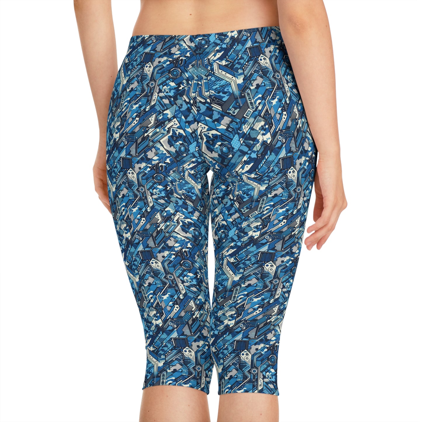Tech Urban Camo Tech-Forward Streetwear With a Futuristic Military Edge Women's Capri Leggings - 8404 Design-39