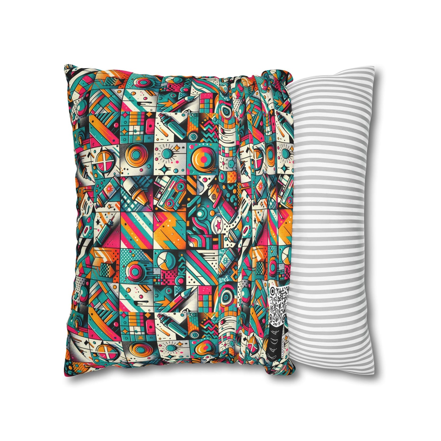 Graffiti Fusion Modern Street Art Fusion Spun Polyester Square Pillowcase - 8404 Design-58