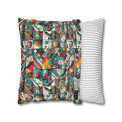 Graffiti Fusion Modern Street Art Fusion Spun Polyester Square Pillowcase - 8404 Design-58