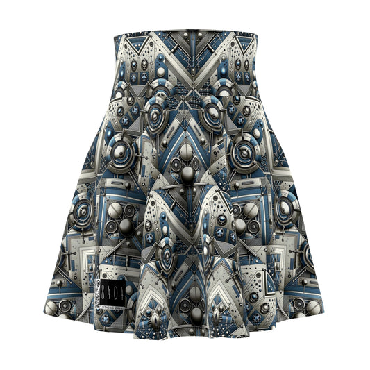 Tech Utility Fusion Tech-Forward Utility With a Futuristic Edge Women's Skater Skirt - 8404 Design-63