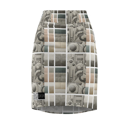 Tech Utility Chic Tech-Forward Minimalist Women's Pencil Skirt - 8404 Design-59