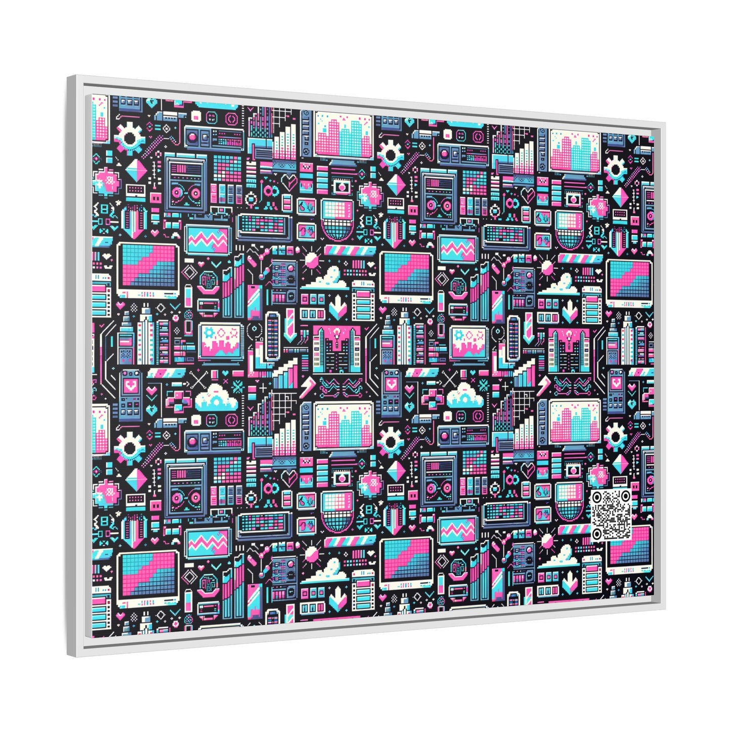 Digital Rebellion Youthful Streetwear with a Rebellious Digital Twist Matte Canvas, Framed (multi-color) - 8404 Design-71 A