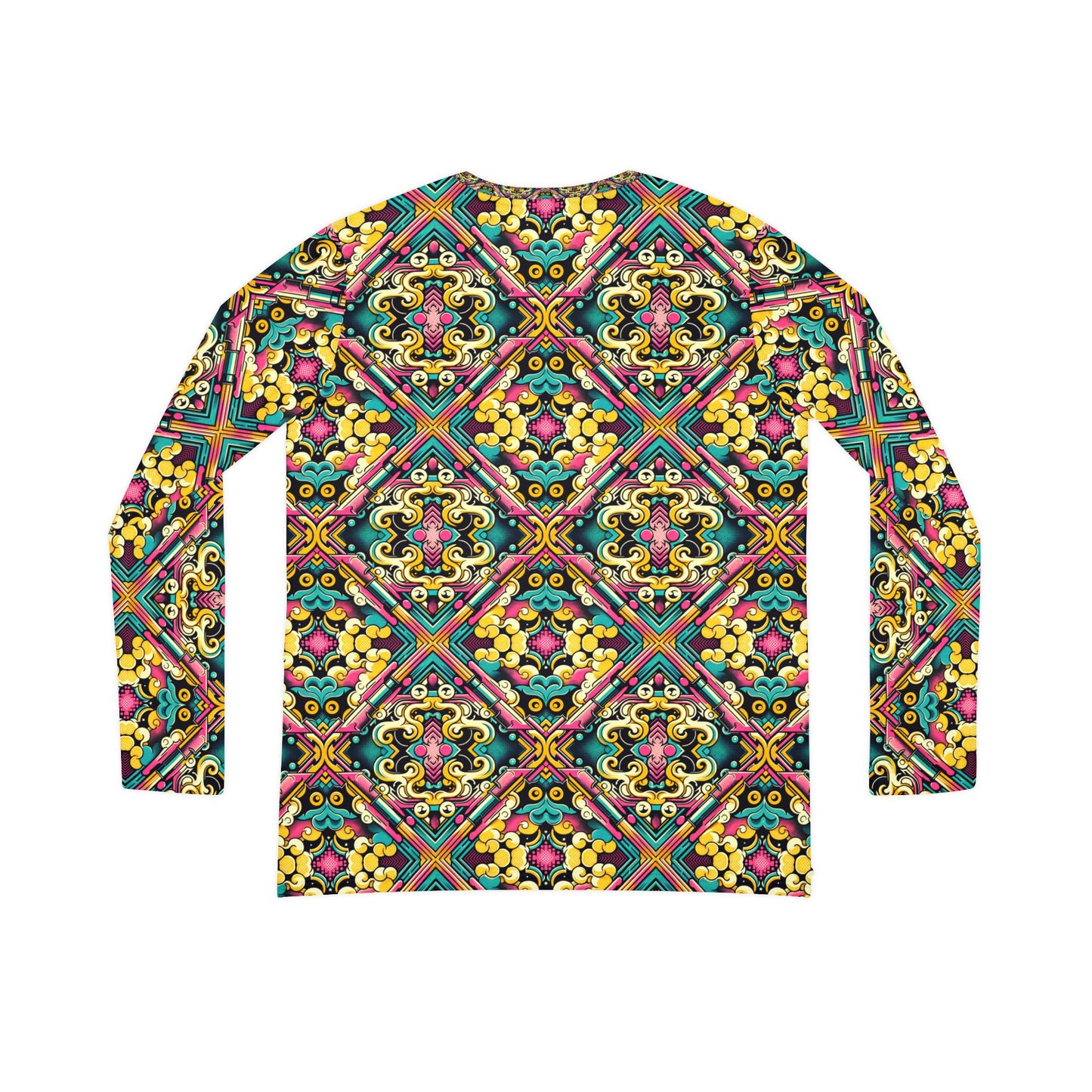 Neon Pop Art Revival Pop Culture Retro Women's Long Sleeve V-Neck Shirt - 8404 Design-59