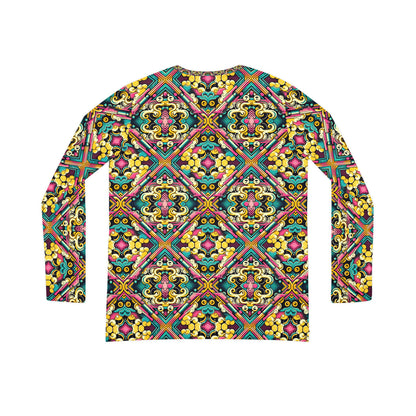 Neon Pop Art Revival Pop Culture Retro Women's Long Sleeve V-Neck Shirt - 8404 Design-59