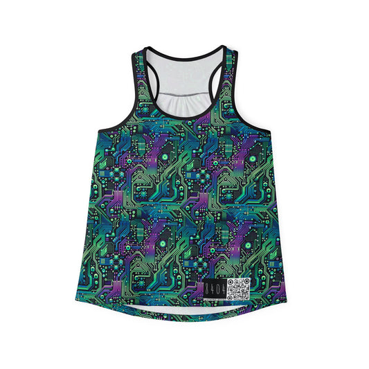 Tech-Infused Neon Tech-Forward Streetwear Women's Tank Top - 8404 Design-66