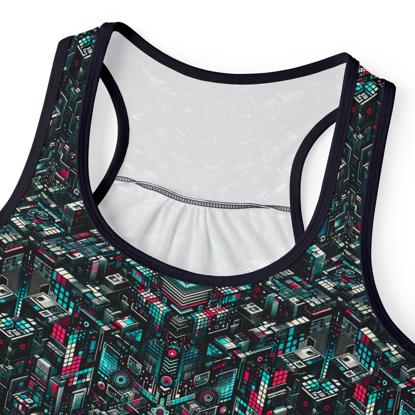 Digital Rebellion Tech-Inspired Streetwear Women's Tank Top - 8404 Design-54