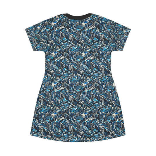 Tech Urban Camo Tech-Forward Streetwear With a Futuristic Military Edge T-Shirt Dress - 8404 Design-51
