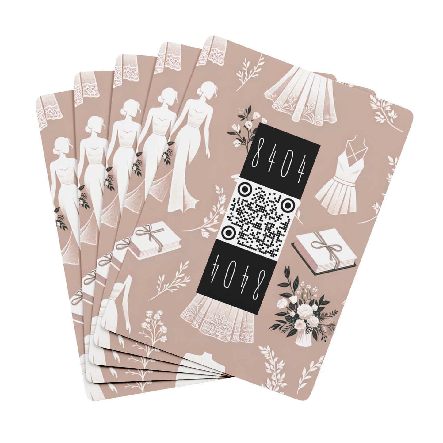 Chic Bridal Minimalism Modern Romantic Poker Playing Cards - 8404 Design-75 B