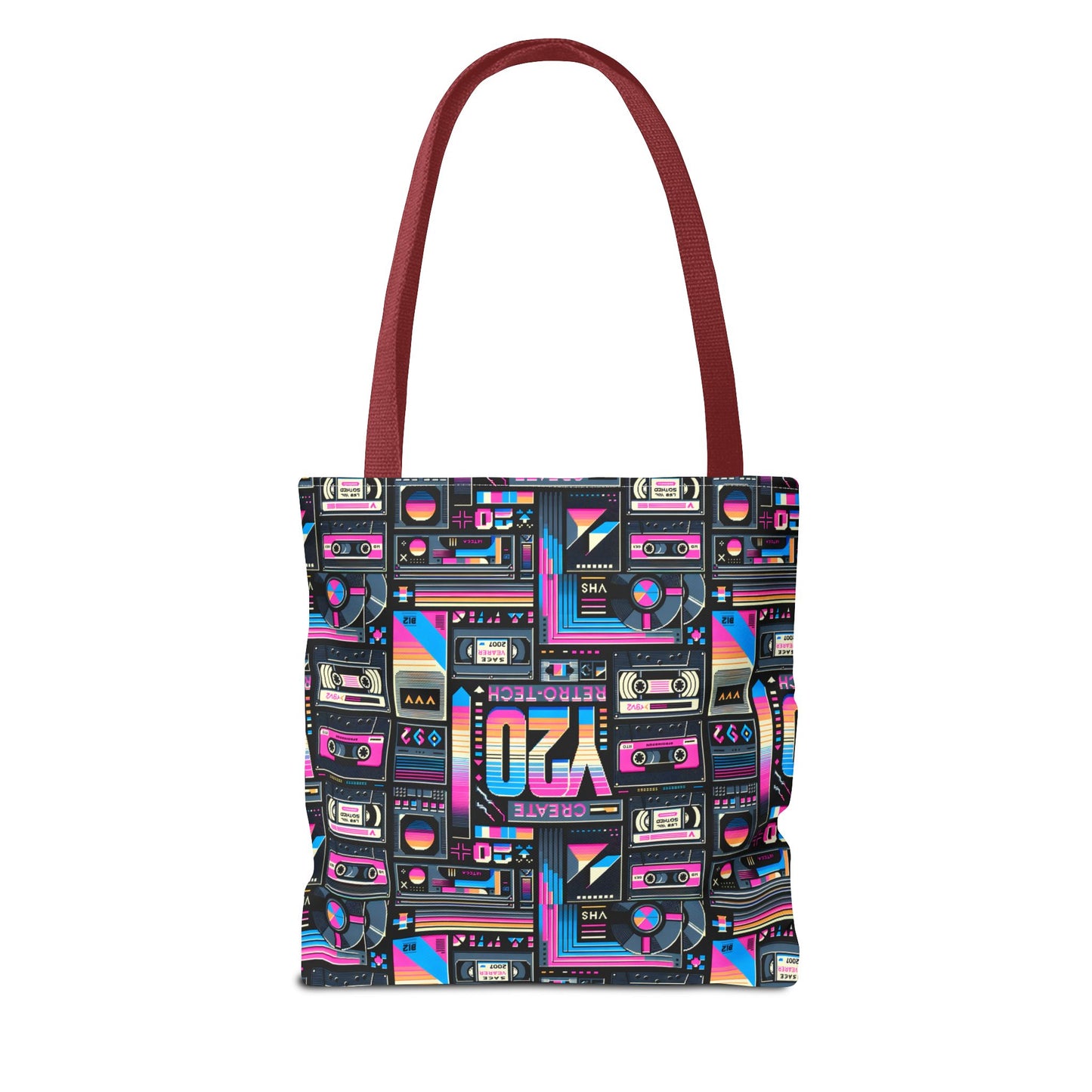 Digital Nostalgia Tech-Inspired Retro Fusion Tote Bag - 8404 Design-65