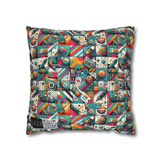 Graffiti Fusion Modern Street Art Fusion Spun Polyester Square Pillowcase - 8404 Design-58