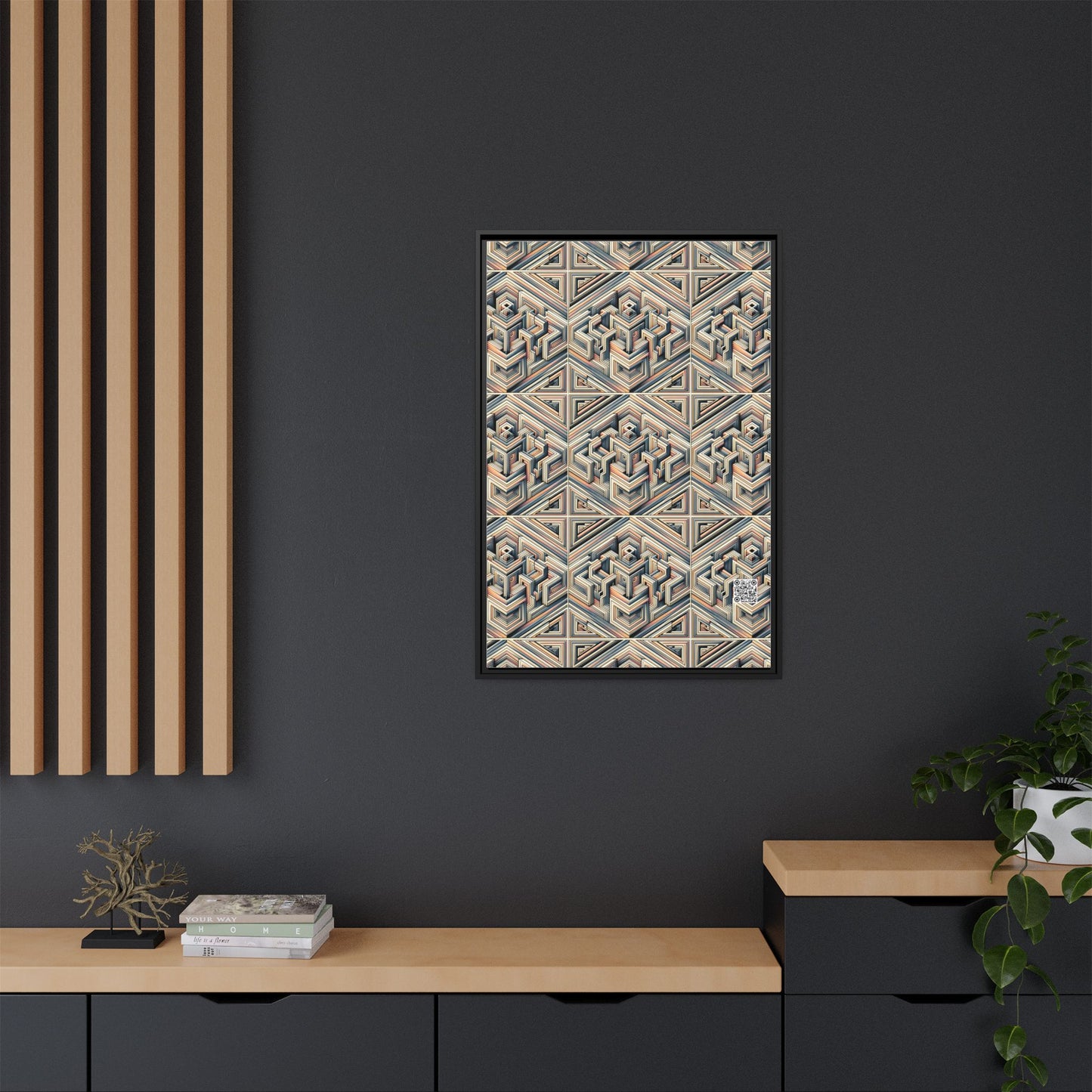 Tech Illusion Graphics Futuristic Artistry Matte Canvas, Framed (multi-color) - 8404 Design-52 A