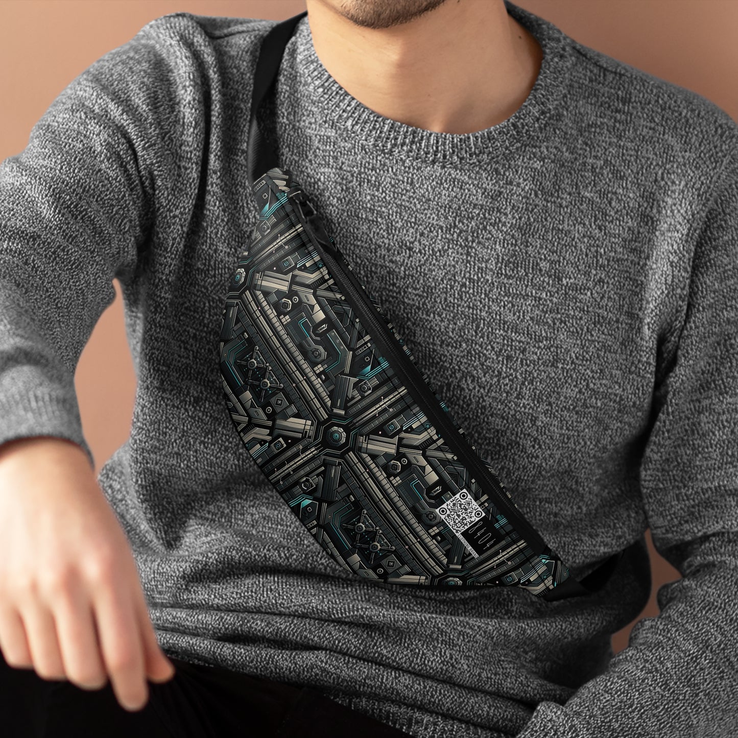 Tech Noir Futuristic Tech Aesthetic with a Dark Twist Fanny Pack - 8404 Design-59