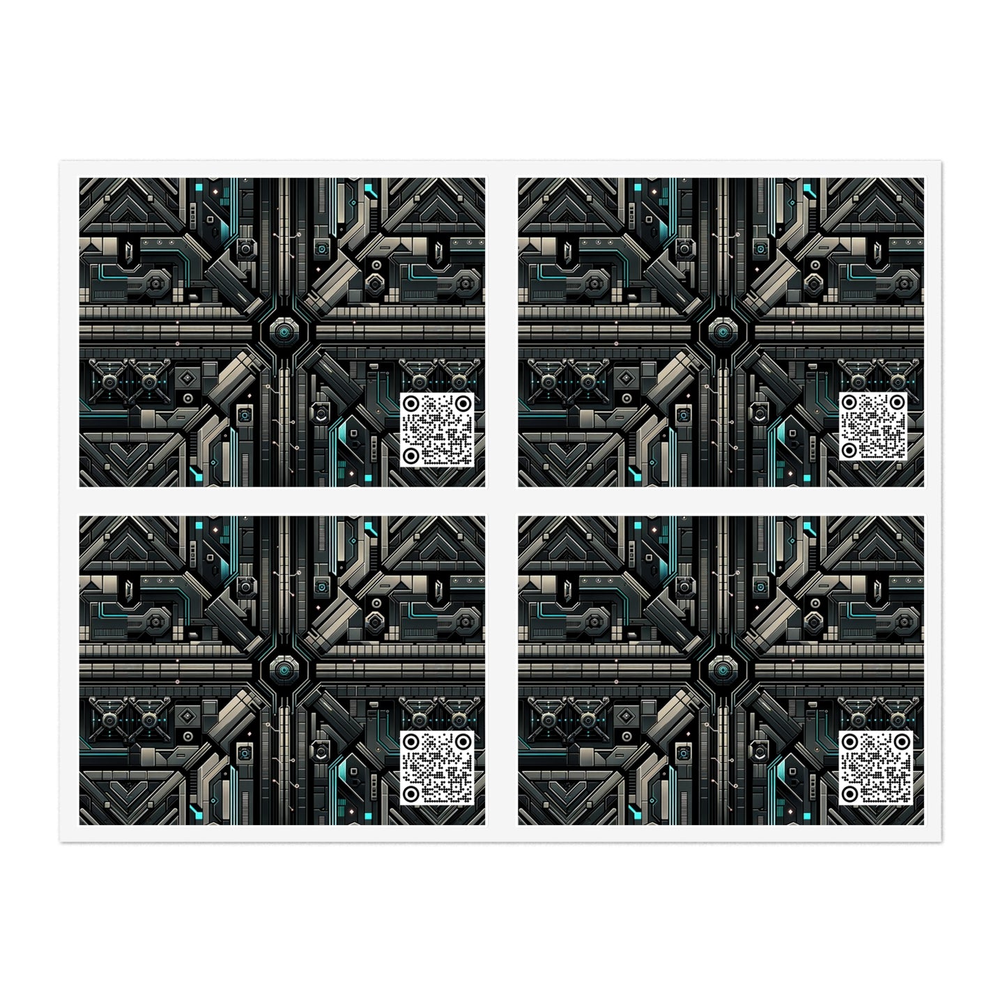 Tech Noir Futuristic Tech Aesthetic with a Dark Twist Sticker Sheet - 8404 Design-59