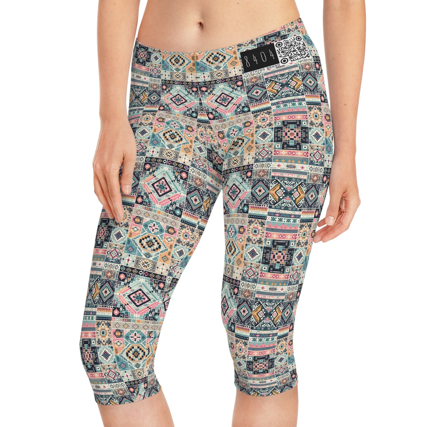 Digital Artisanal Fusion Digital Artisanal Women's Capri Leggings - 8404 Design-55