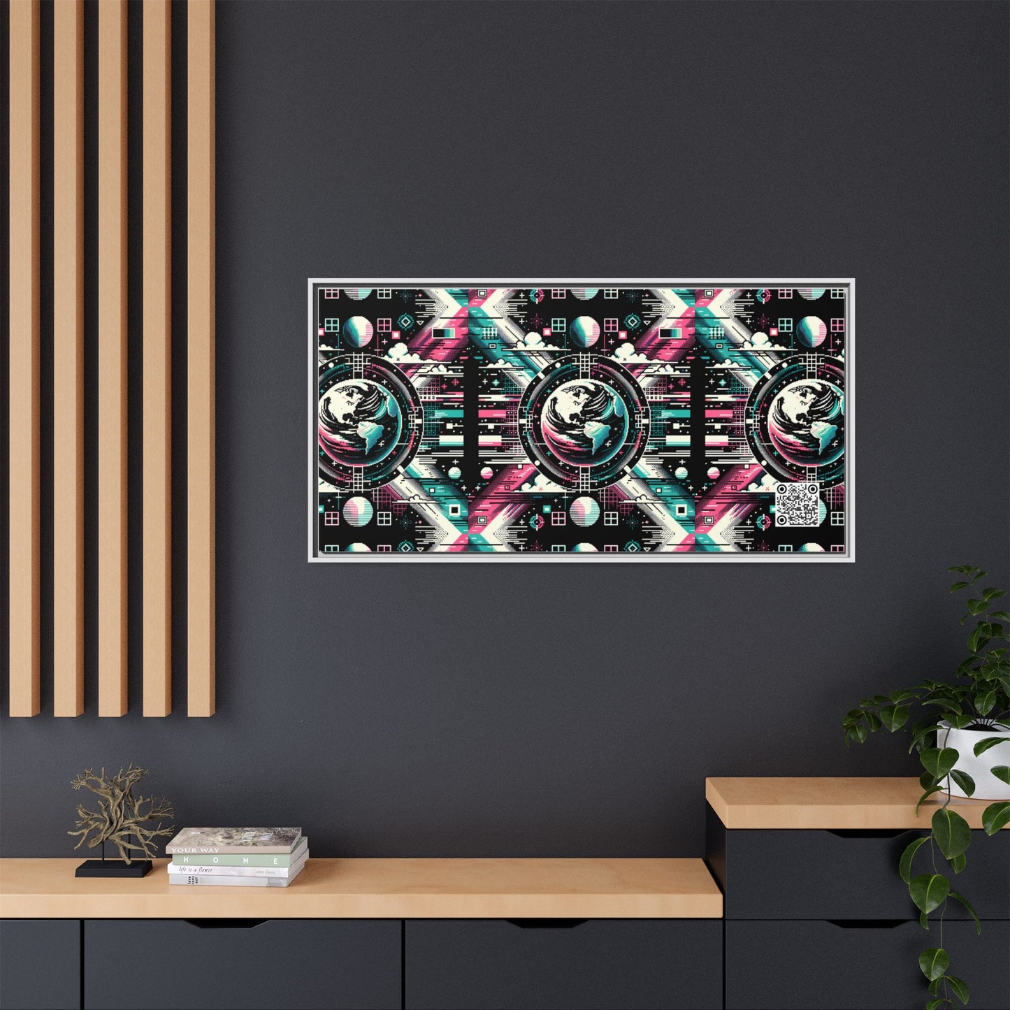 Digital Artistry Digital-native Streetwear Matte Canvas, Framed (multi-color) - 8404 Design-62 B