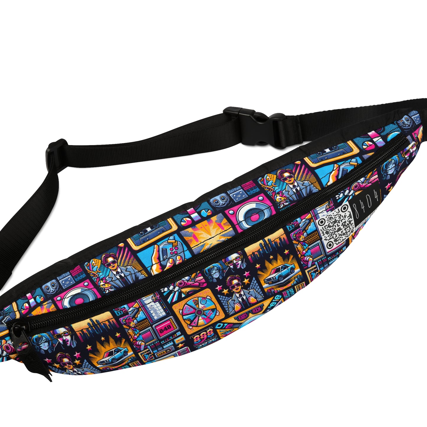 Digital Pop Culture Mashup Maximalist Pop Fanny Pack - 8404 Design-52