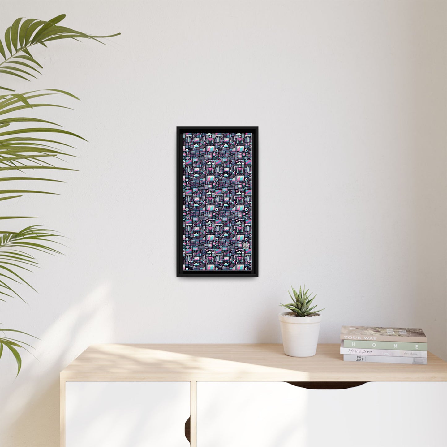 Digital Rebellion Youthful Streetwear with a Rebellious Digital Twist Matte Canvas, Framed (multi-color) - 8404 Design-71 B