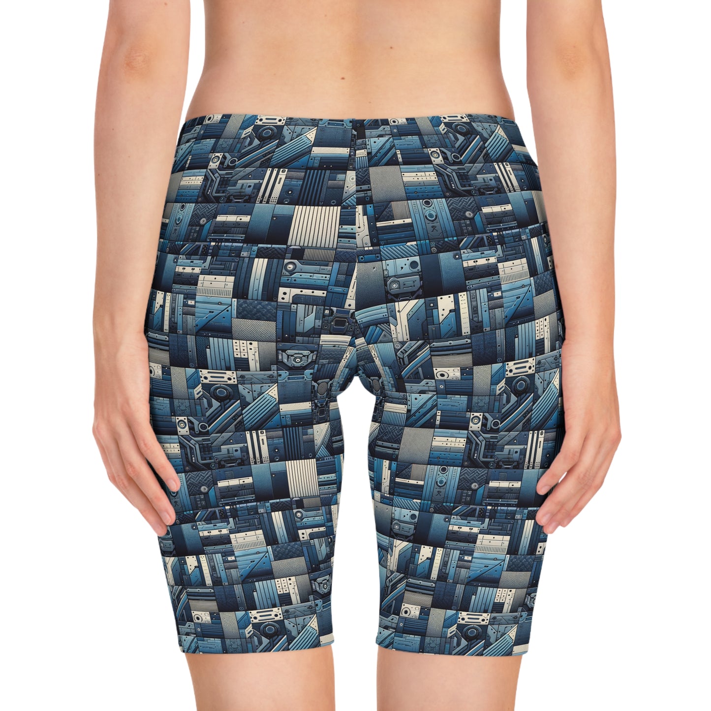Tech-Inspired Utility Tech-Forward Streetwear With Utilitarian Edge Women's Bike Shorts - 8404 Design-44