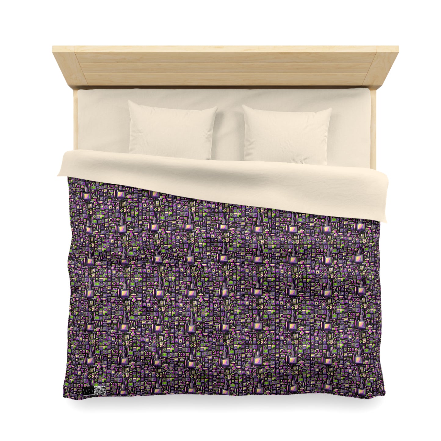 Digital Nostalgia Remix Modern Vintage Fusion Microfiber Duvet Cover - 8404 Design-67