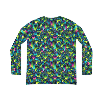 Tech-Infused Neon Tech-Forward Streetwear Women's Long Sleeve V-Neck Shirt - 8404 Design-65