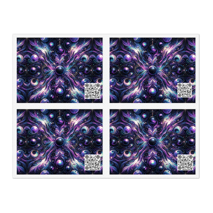 Galactic Hues Tech-Forward Cosmic Fusion Sticker Sheets - 8404 Design-41