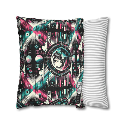 Digital Artistry Digital-native Streetwear Spun Polyester Square Pillowcase - 8404 Design-62