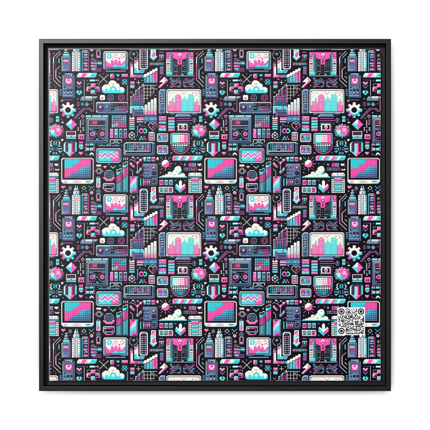 Digital Rebellion Youthful Streetwear with a Rebellious Digital Twist Matte Canvas, Framed (multi-color) - 8404 Design-71 A