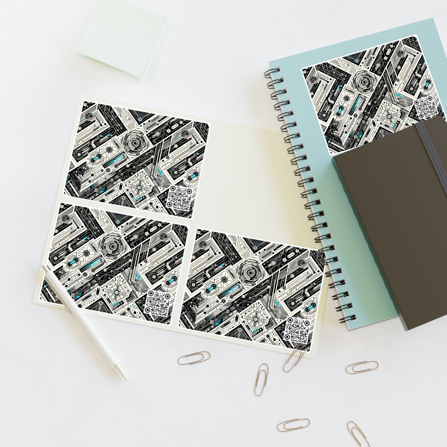 Tech-Infused Streetwear Tech-Forward Minimalism Sticker Sheets - 8404 Design-63