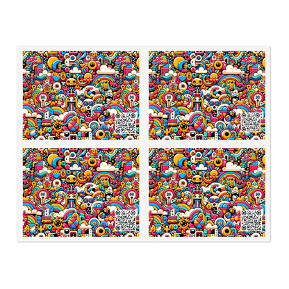 Neon Pop Playful Pop Culture Mashup Sticker Sheets - 8404 Design-62