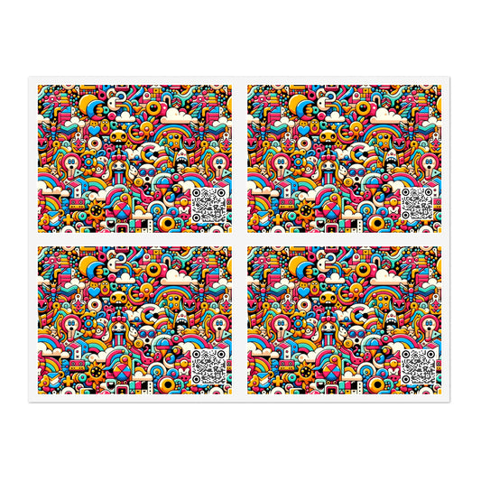 Neon Pop Playful Pop Culture Mashup Sticker Sheets - 8404 Design-62