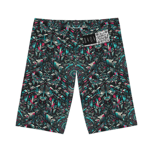 Digital Rebellion Tech-Inspired Streetwear Women's Bike Shorts - 8404 Design-54