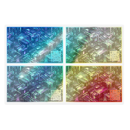 Tech Noir Aesthetics Tech-Forward Urban Dystopia Sticker Sheets - 8404 Design-43