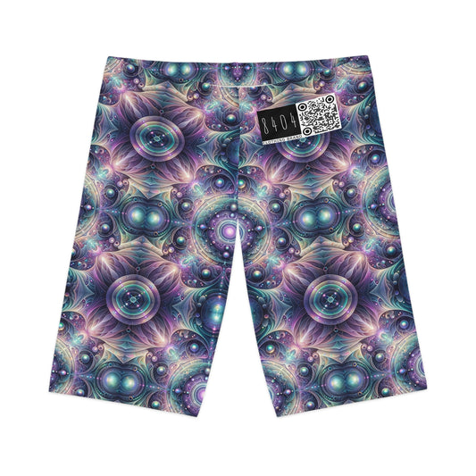 Iridescent Tech Fusion Tech-Forward Streetwear Women's Bike Shorts - 8404 Design-61