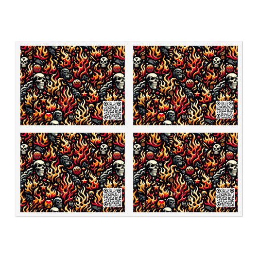 Flame Graphics Maximalist Streetwear Sticker Sheets - 8404 Design-76