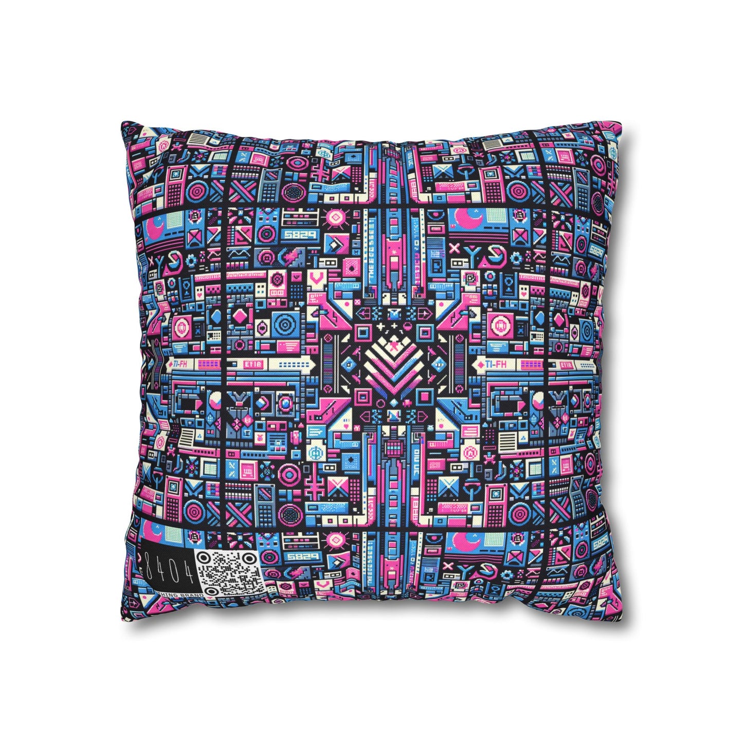Digital Rebellion Youthful Streetwear with a Rebellious Digital Twist Spun Polyester Square Pillowcase - 8404 Design-65