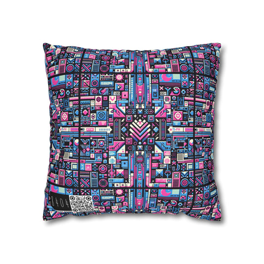 Digital Rebellion Youthful Streetwear with a Rebellious Digital Twist Spun Polyester Square Pillowcase - 8404 Design-65