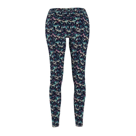 Digital Rebellion Tech-Inspired Streetwear Women's Cut & Sew Casual Leggings - 8404 Design-51