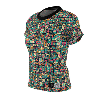Skate Culture Revival Urban Retro Cool Women's Cut & Sew Tee - 8404 Design-61
