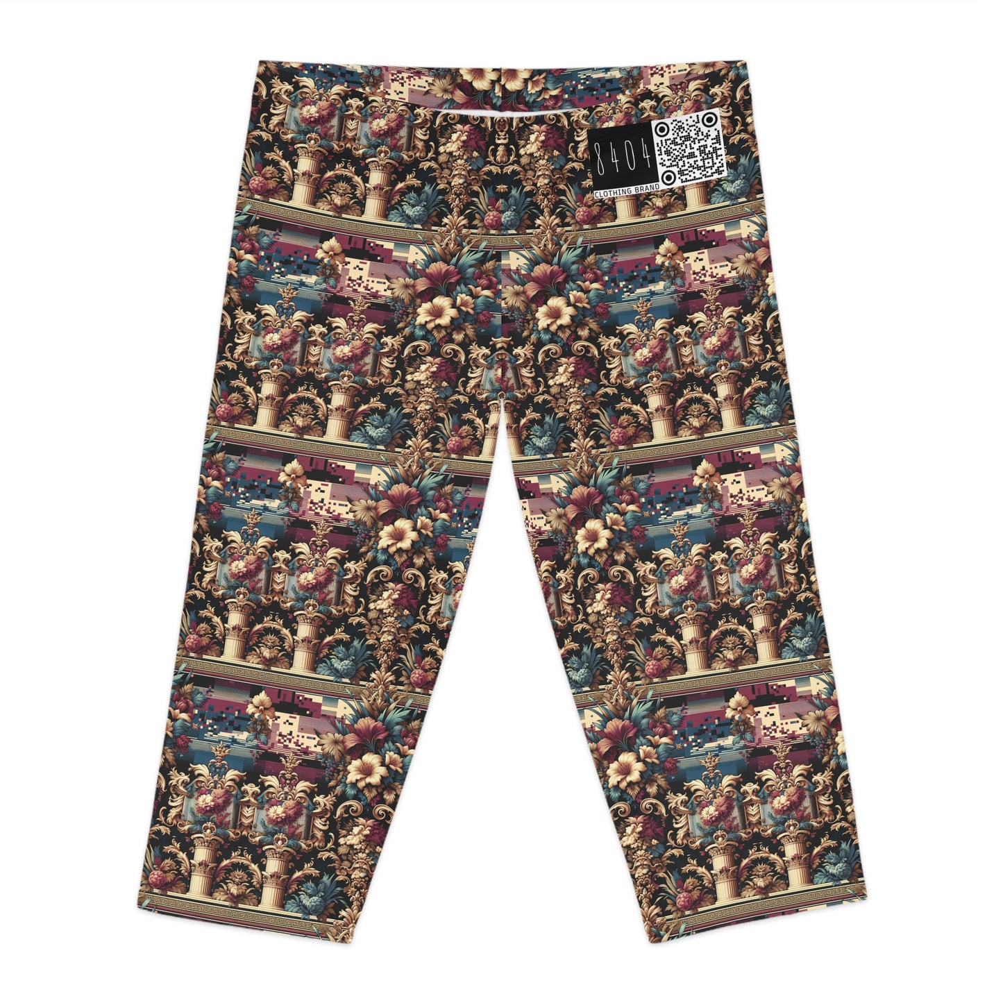 Digital Renaissance Modern Baroque Fusion Women's Capri Leggings - 8404 Design-58