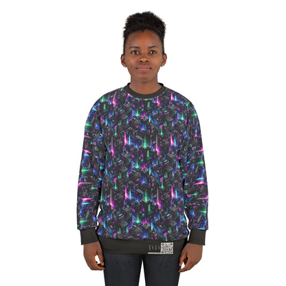 Tech Noir Graphics Futuristic Tech Aesthetics Sweatshirt - 8404 Design-55