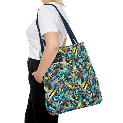 Tech Art Fusion Tech-Forward Streetwear Tote Bag - 8404 Design-50