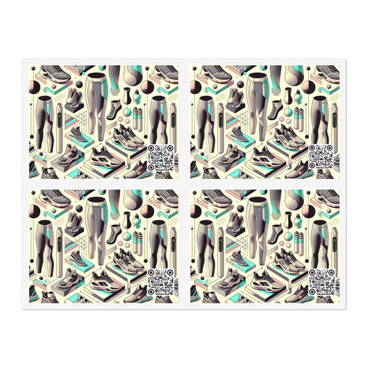 Tech-Infused Athleisure Futuristic Athletic Tech Sticker Sheets - 8404 Design-44