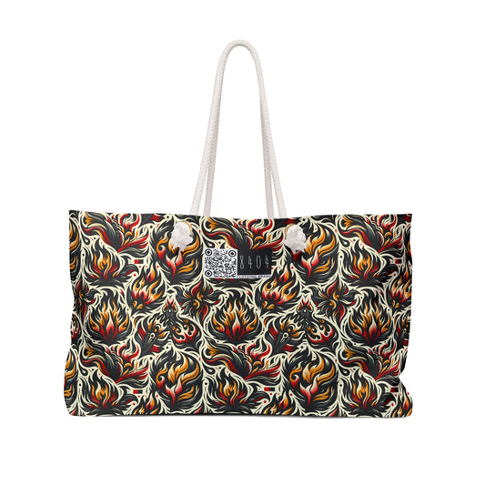 Fire & Flames Bold Streetwear Statement Weekender Bag - 8404 Design-57