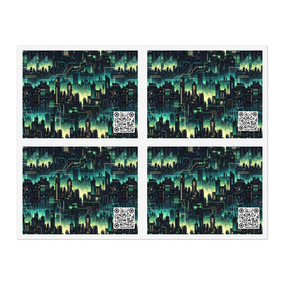 Tech Noir Aesthetics Tech-Forward Urban Dystopia Sticker Sheets - 8404 Design-72