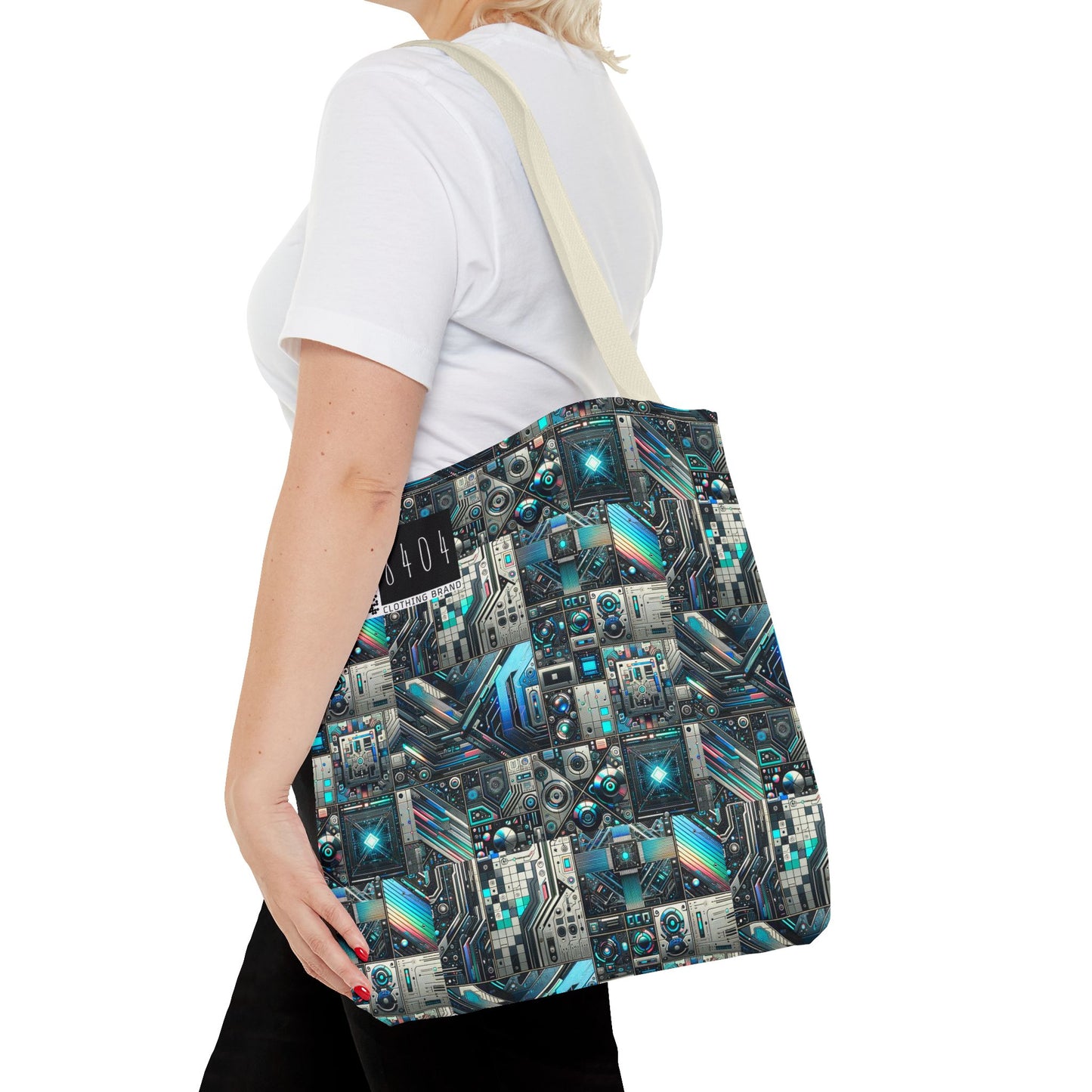Tech-Infused Futurism Sleek Tech Edge Tote Bag - 8404 Design-48