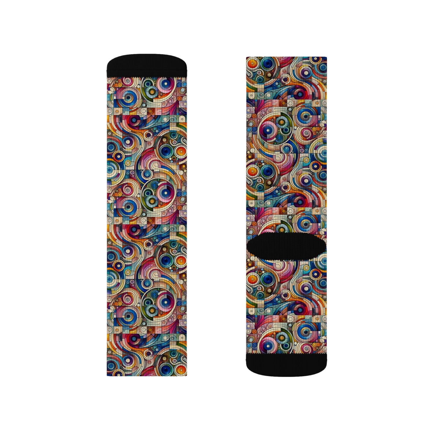 Digital Artistic Expression Artistic Streetwear Sublimation Socks - 8404 Design-49