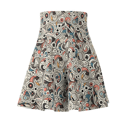 Modern Minimalism Minimalist Tech Women's Skater Skirt - 8404 Design-61